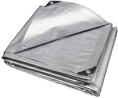 QIAOH Telone Impermeabile 8X12m, Telo con Occhielli Impermeabile, Teloni per Coperture in PVC, Telo Occhiellato per Piscina, Legno, Auto, Coperture, Esterno, Antivento, Antipioggia