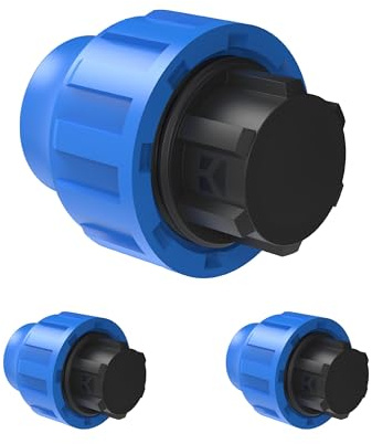 Kirchhoff Fitting Endstück | Kunststoff | 20 mm | für HDPE Rohr | 3 Stück im Set | Verschiedene Größen | DVGW geprüft | Trinkwasserqualität | Made in EU, Schwarz, 984846517-3
