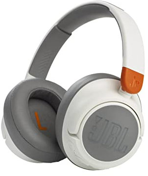 JBL JR 460 NC – Over-Ear Kopfhörer mit Noise-Cancelling für Kinder in Weiß – Mit JBL Safe Sound für sicheren Hörspaß – Bis zu 30 Stunden Musikwiedergabe