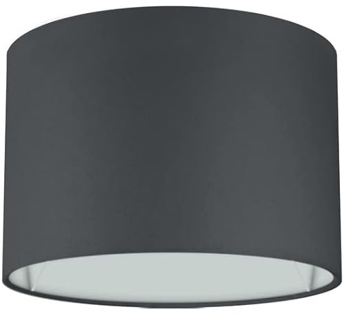 Wogati® Premium Lampenschirm | Ø20cm Höhe 16,2cm | Farbe: Schwarz | E14/E27 | rund | Baumwolle | für Stehlampen, Hängelampen, Tischlampen, Deckenlampen