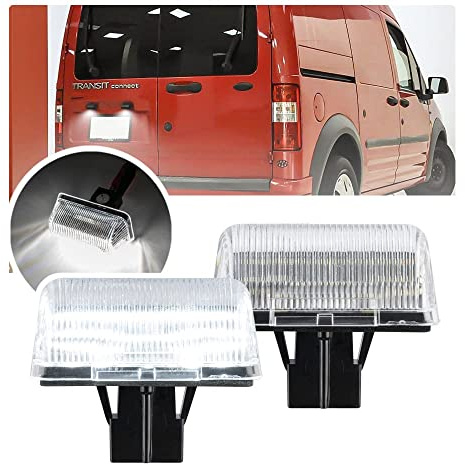 NSLUMO Luz LED de matrícula para F-ord Transit MK4 MK5 MK6 MK7 Transit Connect, lampara trasera sin errores CANBUS, luz blanca 6500K, accesorio repuesto 2 unidades | Connect trasero luces de estacionamiento camión repuesto CANbus sin errores 6500K LED blancos plug-and-play 2PCS