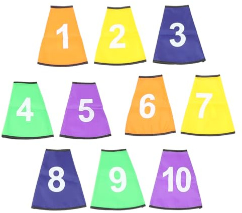 Toyvian Digital Logo Bucket Covers 10Pcs Numbered Cone Protectors for Football Training Agility Sports Cone Sleeve Durable Outdoor Indoor Use