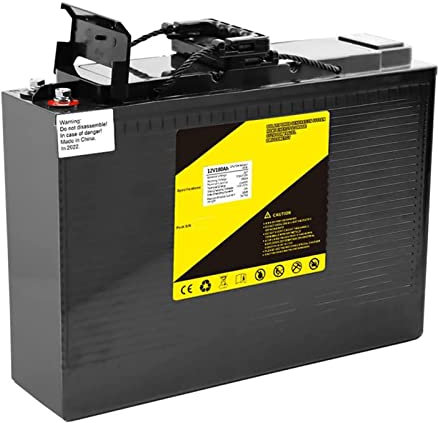 Batterie Au Lithium Fer Phosphate 12 V 180 Ah, Alimentation Portable Légère, avec 2 Poignées Intégrées BMS, Adaptée Aux Moteurs D'équipements Électroniques