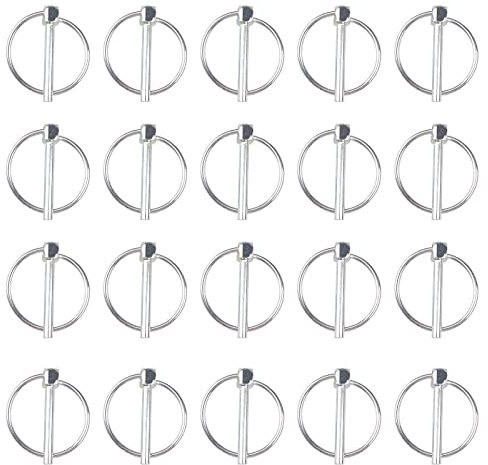 INCREWAY Pin Lynch de 3/16 pulgadas, 20 pines de eslabones de acero al carbono con anillo, bloqueo de pasador en L de liberación rápida resistente para remolques y camiones