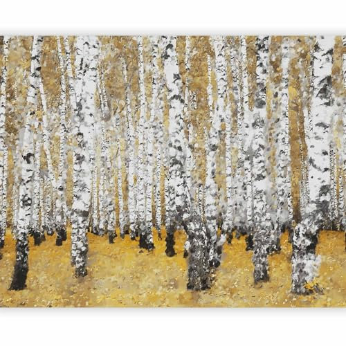 murando - Vlies Fototapete Birke 300x231cm Foto tapete Schlafzimmer Wohnzimmer Vliestapete XXL Wandtapete Motivtapeten 3d Effekt Wand Dekoration - Natur Wald Landschaft Abstrakt grau wie gemalt