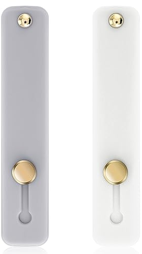 WLLHYF 2Pcs Phone Loop Finger Holder, Silicone Phone Grip Stand Universal Portable Finger Kickstand for Most Smartphones (2pcs-Grey/White)