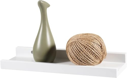 Recogwood Floating Shelves Natural Wood 30cm - White Floating Shelf Sturdy and Wall Mounted -Rustic Hanging Wall Shelf-Picture Ledge Shelves for Living Room, Office, Bedroom, Bathroom, Kitchen