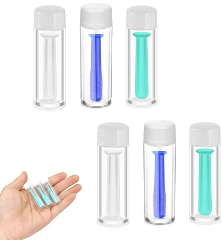 6 Stück Kontaktlinsen Sauger Weiche Linsen, Kontaktlinsen Einsetzhilfe, Kontaktlinsen Entfernen, Einfacher Silikon-Kontaktlinsen-Saugnapf Für Weiche Harte Linsen (blaue, Grüne Und Klare Farben)