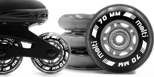Molti Räder mit Kugellager MOLTI ABEC9 4er- Pack Indoor-/Outdoor-Rollschuh Räder Inlin-Skates Freizeitspaß 70 * 24mm transparent