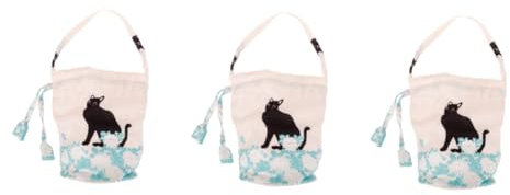 VALICLUD 3St Handtasche im japanischen Stil Tragetasche Handtaschen alle Tasche mit Kordelzug Geschenktasche Handy kleine Chrysantheme Zubehör Eimertasche Fräulein Münzbeutel Stoff