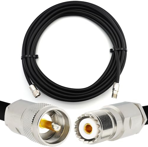 RANGEFUL 3m PL259 auf SO239 CB Koaxialkabel UHF Stecker auf UHF Buchse RG213 Verlängerung 50 Ohm — für HAM CB Radio Antenne SWR-Messgerät Amateur Kurzwellen HF