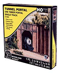 Woodland Scenics C1254 Tunneleingang Tunnelportal einspurig Holzbohlenoptik zum selbst anmalen colorieren Spur HO H0 1:87 Timber Portal Single Track