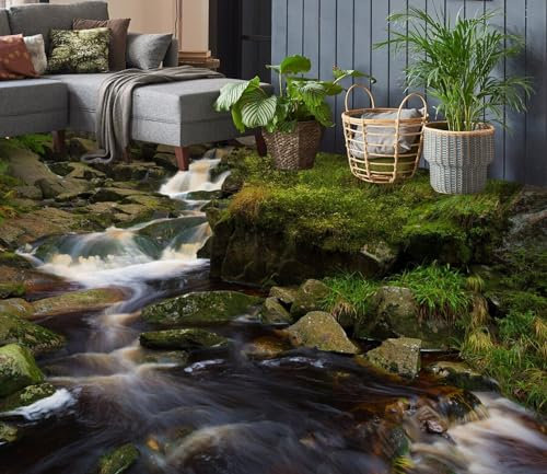 Benutzerdefinierte Boden Wasserdichte Stereo-Aufkleber 3D-Flusssteine, 250 x 175 cm 3D-Bodenfliesen Aufkleber Bodenbelag Tapete Wandbild PVC Wasserdicht selbstklebende Tapete Wohnkultur