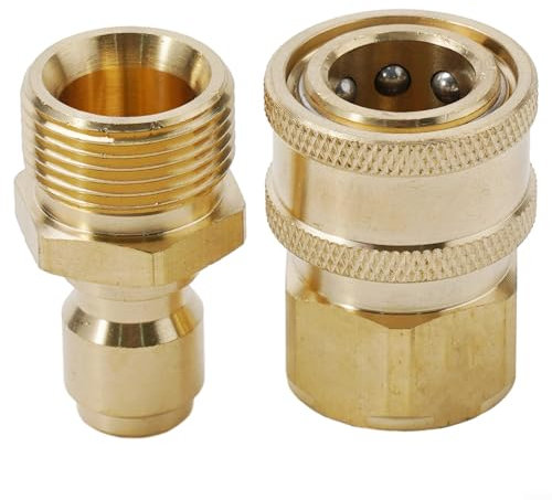 Kit di 2 raccordi ad innesto rapido in ottone per idropulitrice ad alta pressione, adattatore M22