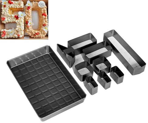 P Polerden Adjustable Nonstick Cake Pan Set, Letters and Numbers Cake Mold