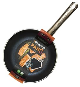 SENO & SENO Padella Antiaderente Pro-Diamond, Alluminio, Diametro 24cm, Altezza 6,5cm | Manico in Acciaio Inox | Padella per Induzione |