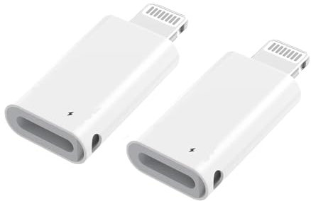 CREHAO 2Pack Lightning Male to USB C Female Charging Adapter,Type C Charging Support Data Transmission Connector Dongle Compatible with iPhone 14/13/12/11/8/X/XR/XS/SE/7/Plus/Pro Max/6 iPad Air Mini