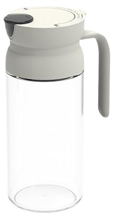 Uonguon Ölspender, Glas-Menage mit automatischer Kappe, 11,7 x 7,9 x 20,9 cm, ungewässertes Design, auslaufsicherer Essigbehälter für Küche, Zuhause, Restaurant und Schreibtisch