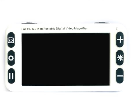 Lente d'ingrandimento digitale, ausilio di lettura elettronica da 5 pollici, obiettivo della fotocamera da vicino e da lontano, ingrandimento 2X-48X, per persone ipovedenti e anziani,White