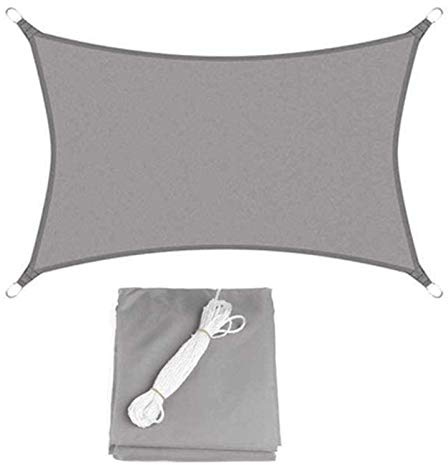 Sonnensegel, wasserdicht, rechteckig, UV-beständig, winddicht, Oxford-Polyester, Baldachin für Außenbereich, Terrasse, Gartenschirm, 2 x 4 m, Grau