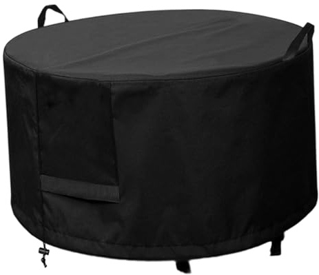 Sharplace Housse de Protection Ronde pour Foyer d'extérieur avec poignée, Anti-poussière, de qualité supérieure, avec Trou de Ventilation, pour terrasse, 92cmx92cmx51cm