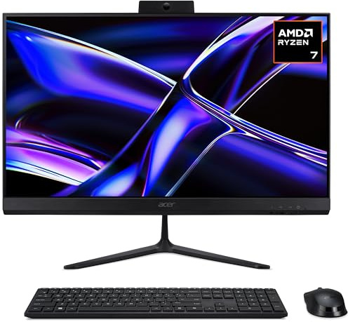 acer Aspire C27-B All-in-One Desktop PC - AMD Ryzen 7-350, 16GB, 1TB SSD, Integrated AMD Radeon Graphics, 27 Full HD Display, Windows 11, Black