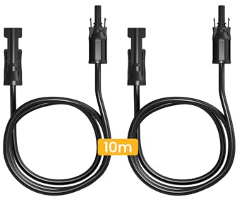 Powerness® 10m PV-Solarkabel, 4mm² mit MC4-Stecker,PV-Verlängerungskabel für Balkonkraftwerk und Photovoltaikanlagen (2×10m, 4mm²) (0% MwSt)
