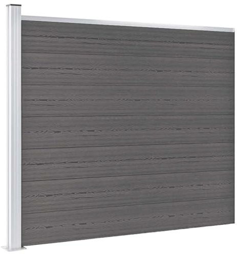 Zaunelement WPC 175x146 cm Grau, Robuster Sichtschutz für den Garten, Holz-Kunststoff-Verbundwerkstoff, Langlebige Outdoor-Sichtschutzwand