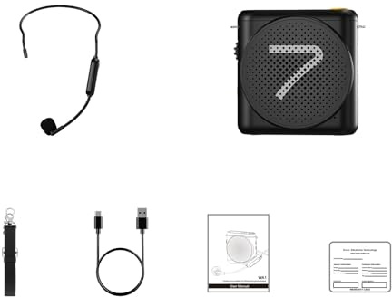 Naroote Amplificador de Voz Portátil, Auriculares con Micrófono Inalámbrico con Reducción de Ruido DSP AI y Reproducción de 23 Horas, Ideal para Profesores, Guías Turísticos y Entrenadores