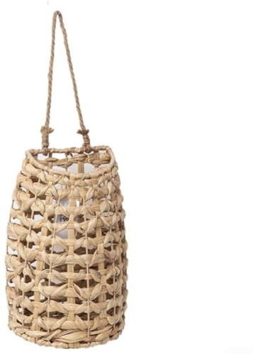 CYRENT Panier de fleurs tissé en jacinthe d'eau à suspendre fabriqué à la main, décoration murale pour fleurs séchées, plantes artificielles, décoration naturelle pour la maison et le jardin