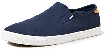 TOMS Men's Vegan Canvas Slip-On Shoes Comfortable Ethical Sneakers Support Mental Health Funding Navy