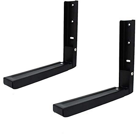 Ein Paar NUZAMAS-Mikrowellen-Halterungen, Wandhalterungen, Regalhalterungen, einstellbare Länge von 30 cm bis 47 cm, ausziehbare Universalarme - Farbe Schwarz