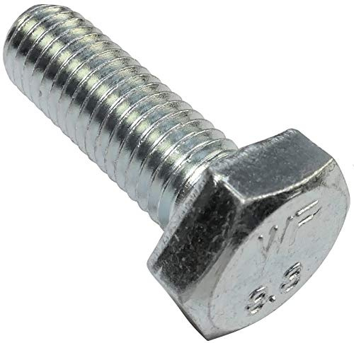 AERZETIX - Lot de 50 Boulons M10x30 à Tête Hexagonale Classe 8.8 DIN 933 en Acier Zingué Filetage Métrique à Pas Standard Couleur Argent