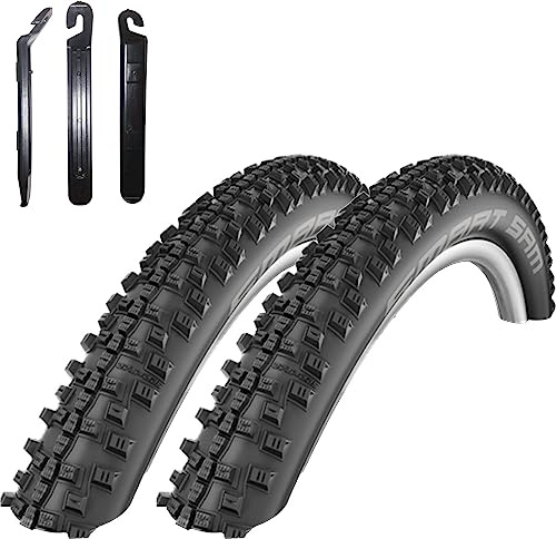 2 x Schwalbe Smart Sam Fahrradreifen Fahrradmantel 60-584 (27,5 x 2,35) inkl. 3 Reifenheber