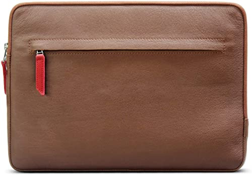 Pack & Smooch Lederhülle kompatibel mit MacBook Pro 14 | Italienisches Leder | Farbe Hellbraun | Angus