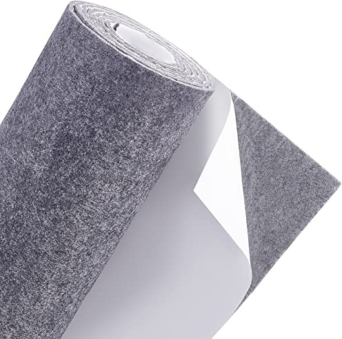BENECREAT 30cm x 2m Gray Self Adhesive Felt Fabric, 3mm Thick Drawer Liner for DIY Crafts Sewing Accessories and Jewelry Drawer Box Fabric Peel Stick