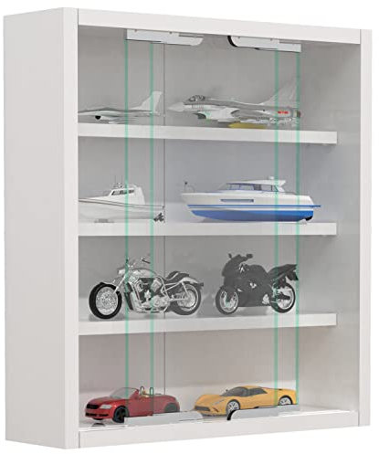 VCM Glasvitrine hängend | Vitrine Glas mit ESG-Sicherheitsglas | Maße: H. 40 x B. 37 x T. 10 cm| Hängevitrine Glas | Modern und platzsparend | Glas Vitrinenschrank - Agisa S