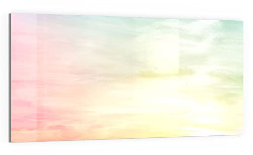 DEQORI Glas-Magnettafel | 100x50 cm groß | Motiv Pastelliger Himmel | Memo-Board aus Glas | Magnetboard inkl. Magnete, Stift & Tuch für Küche & Büro | Tafel magnetisch & beschreibbar