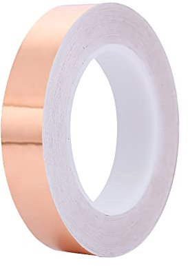 SagaSave Ruban de cuivre autocollant - 10 m x 18 mm - Film de cuivre autocollant - Conductif - EMI Kapton - Pour jardin, mise à la terre, instruments de musique