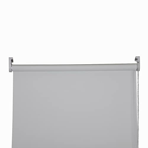 Thermal Blackout Roller Blinds for Window UV Protection Easy Fit Home Office Black out Blind for Bedroom, Trimmable Child Safe Light Grey, 60cm Width x 165cm Drop