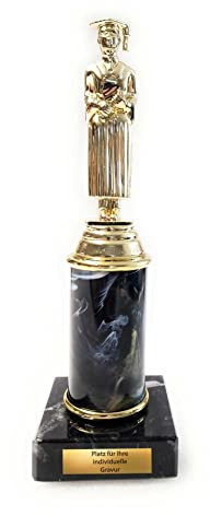 eberin · Geschenk zum Abitur · Pokal für Abiturient · Auszeichnung zum Studium · Absolvent auf Säule/Marmor schwarz oder weiß · Abi Geschenk personalisierbar mit Wunschtext ·