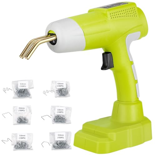 Choerinton Cordless Plastic Welder Gun Compatible with Ryobi 18V Max Battery with 600PCs Hot Staples Plastic Welding Kit for Car Bumper and other Repairing(No Battery)