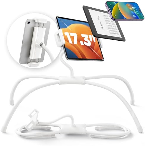 SAIJI Tablet Halterung Bett, iPad Halterung, Ergonomisches, verbessertes Design, iPad Ständer, tragbarer Monitor Ständer für Tablets, tragbare Monitore, Switch und andere Geräte von 4,7-17,3