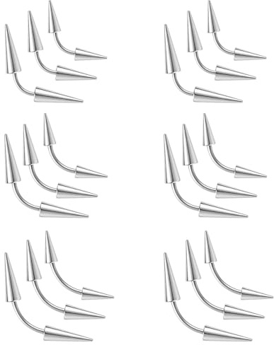 ZS 18Pcs 16G Gioielli per Piercing con Picco per Sopracciglio, Bilanciere Curvo Verticale per Labret, Anelli per Labbro, Picco per Trago, Orecchini per Elice, Rook, Anelli per Ponte del Naso per Donne
