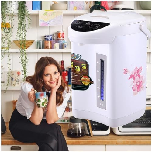Water Boiler and Warmer, 5.8L Instant Hot Water Dispenser, hot water dispensers, Keep Warm Function & Lighted Water Gauge, Stainless Steel, 750W, 110V-220V for Tea Coffee (white)