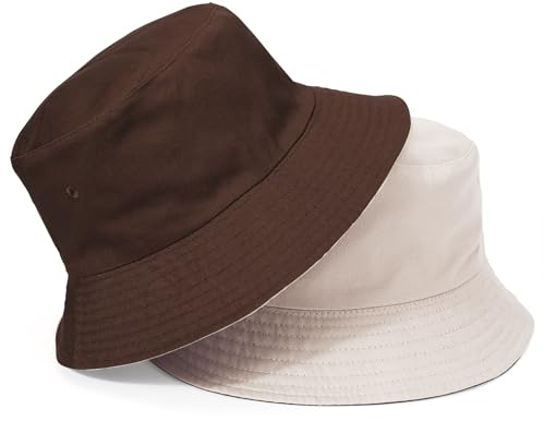 TAGVO XXL Cappello da Pescatore Reversibile, Cappello da Sole Cotone Pieghevole, Uomo Donna Estivo UV Protezione Bucket Hat per Spiaggia All'aperto 58-65cm