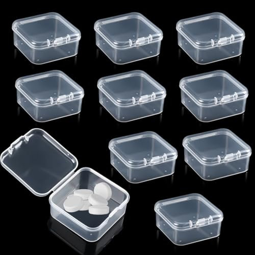 Portapillole da 10 pezzi, contenitore per pillole Confezione, portapillole, pratico contenitore per medicinali, piccolo da portare in giro, si adatta quasi in ogni tasca dei pantaloni.