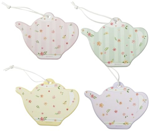 BRANDANI Polline Decorazione Sottomoka Set 4 Pezzi 11x14,5cm Porcellana e Sughero