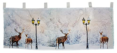 Mojawo Weihnachtsgardine LED Gardine Weihnachten Scheibengardine X-Mas beleuchtet Fenstergardine 45x120cm vers. Modelle, Model:Modell 4