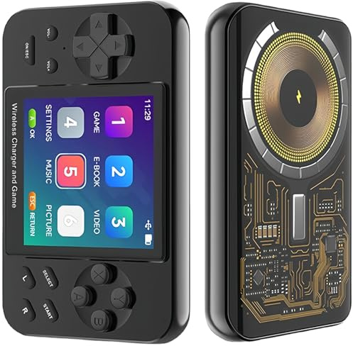 Handheld Console, Consolle Retro Gaming, Videogioco Portatile, Console Retrogaming, Console Giochi Retro, 5000mAh Batteria Supporto Wireless Cablato 6000+ Giochi eBook Film Musica 7 in 1 (Grigio)